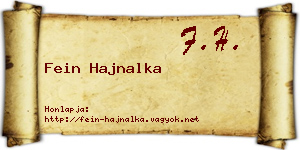 Fein Hajnalka névjegykártya